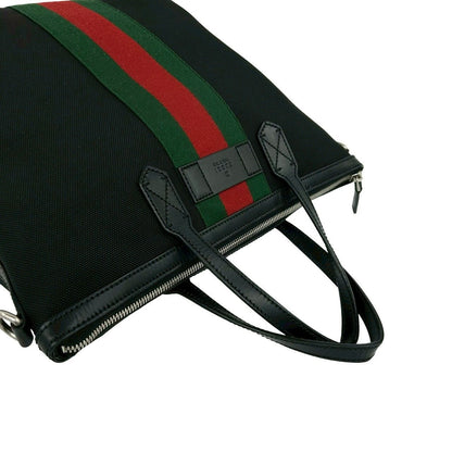 Gucci Sherry Line Canvas Leather 2-Way Shoulder Bag Business Black — view 4