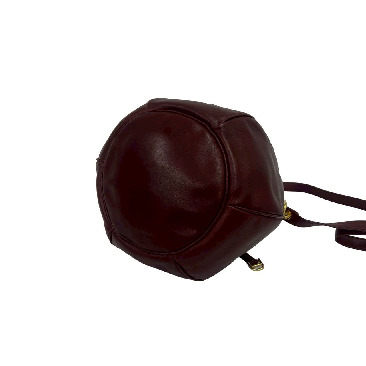Cartier Vintage Must Line Logo Leather Drawstring Shoulder Bag Pochette — view 8