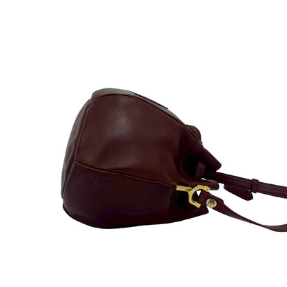 Cartier Vintage Must Line Logo Leather Drawstring Shoulder Bag Pochette — view 6
