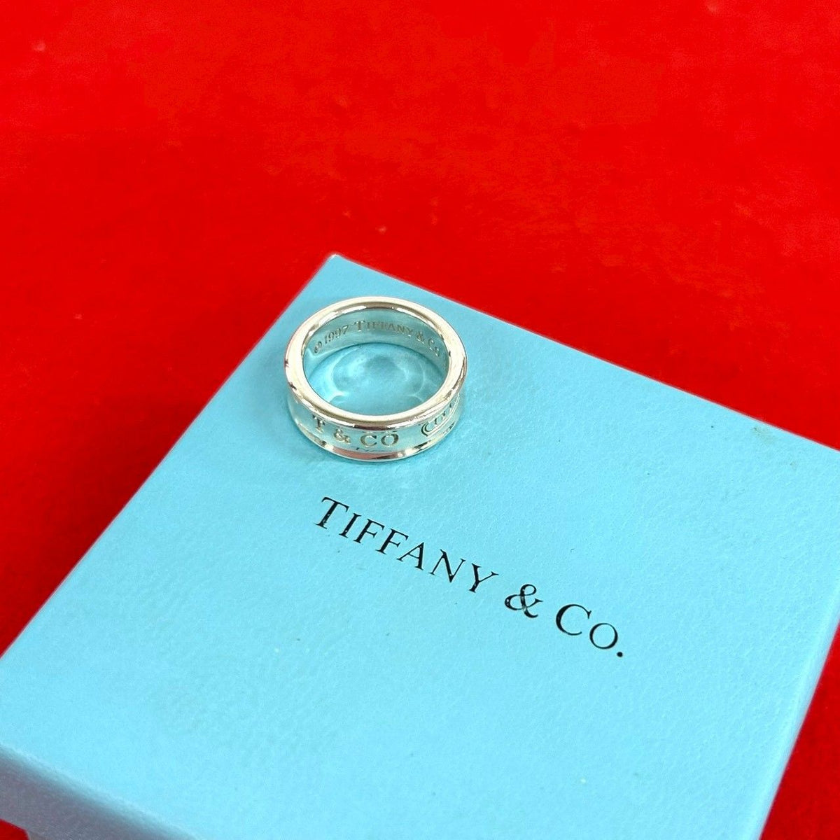 Tiffany & Co Vintage Narrow Ring Log 925 Sterling Silver