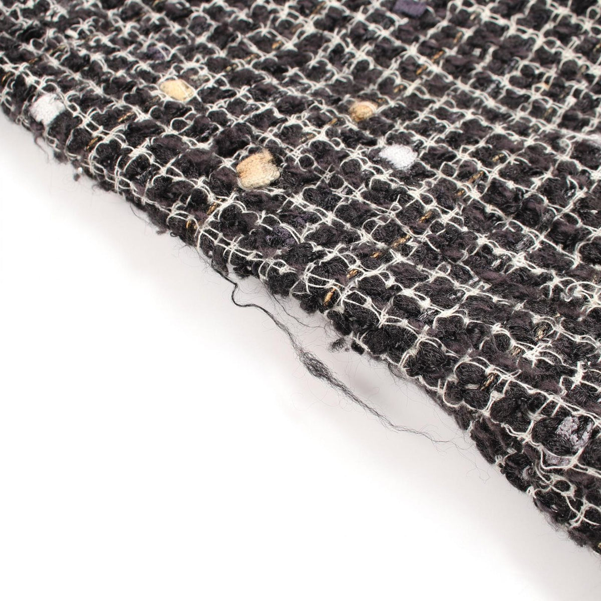 Chanel CC Logo Button Dot Tweed Silk Jacket — view 6