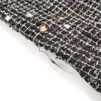 Chanel CC Logo Button Dot Tweed Silk Jacket — view 6