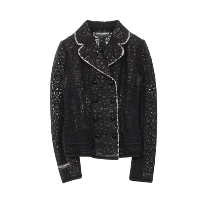 Dolce & Gabbana Total Lace Black Wool Jacket