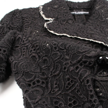 Dolce & Gabbana Total Lace Black Wool Jacket — view 8