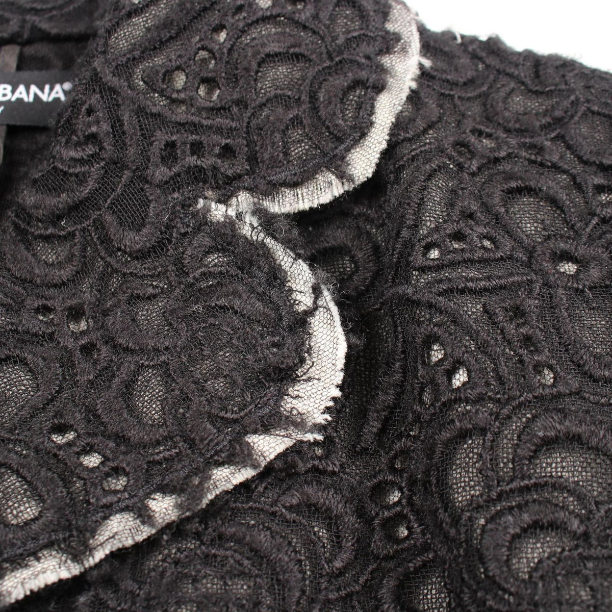 Dolce & Gabbana Total Lace Black Wool Jacket — view 7