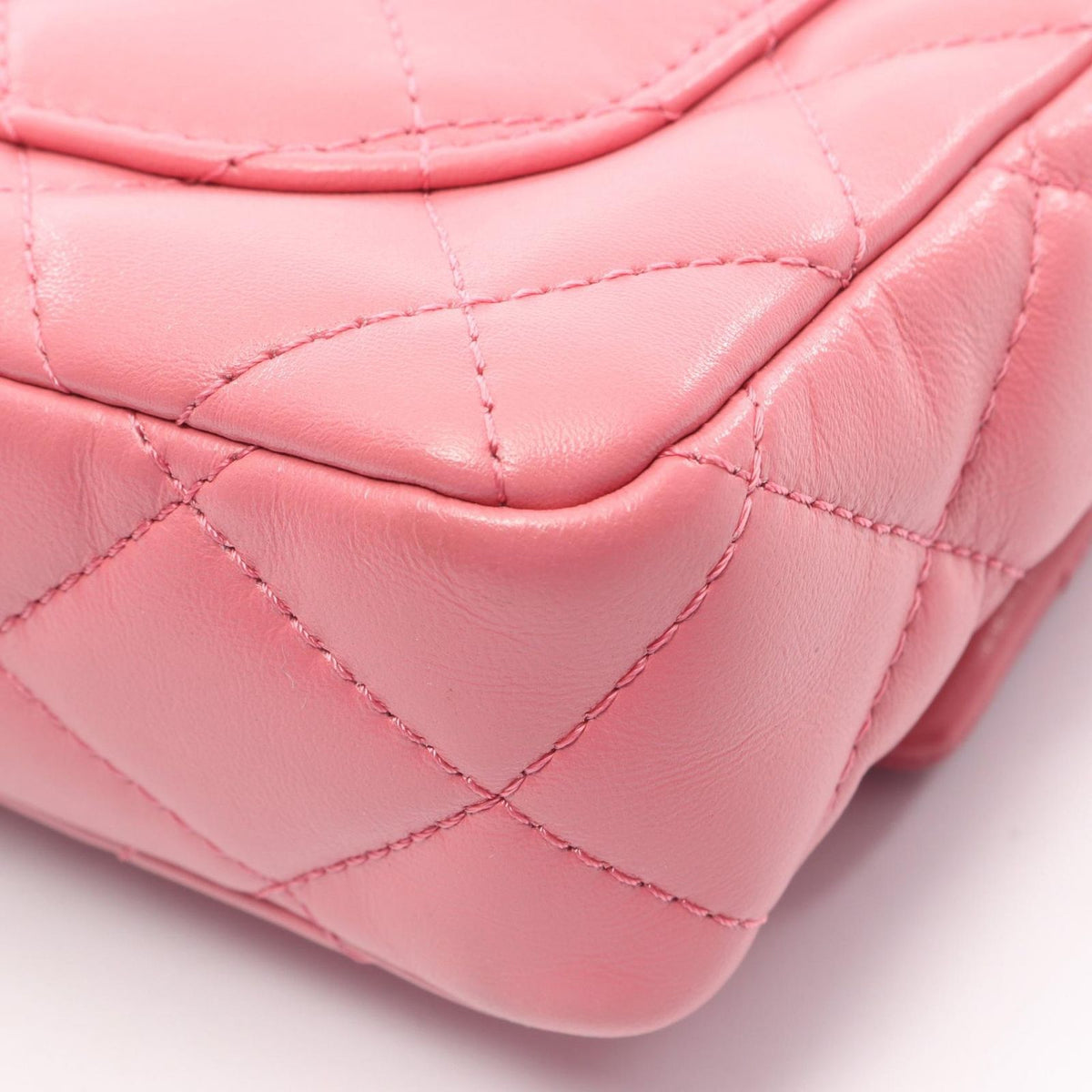 Chanel Shoulder Bag Quilted Small Top Handle 2-Way Pink Lambskin Mini Chain — view 7