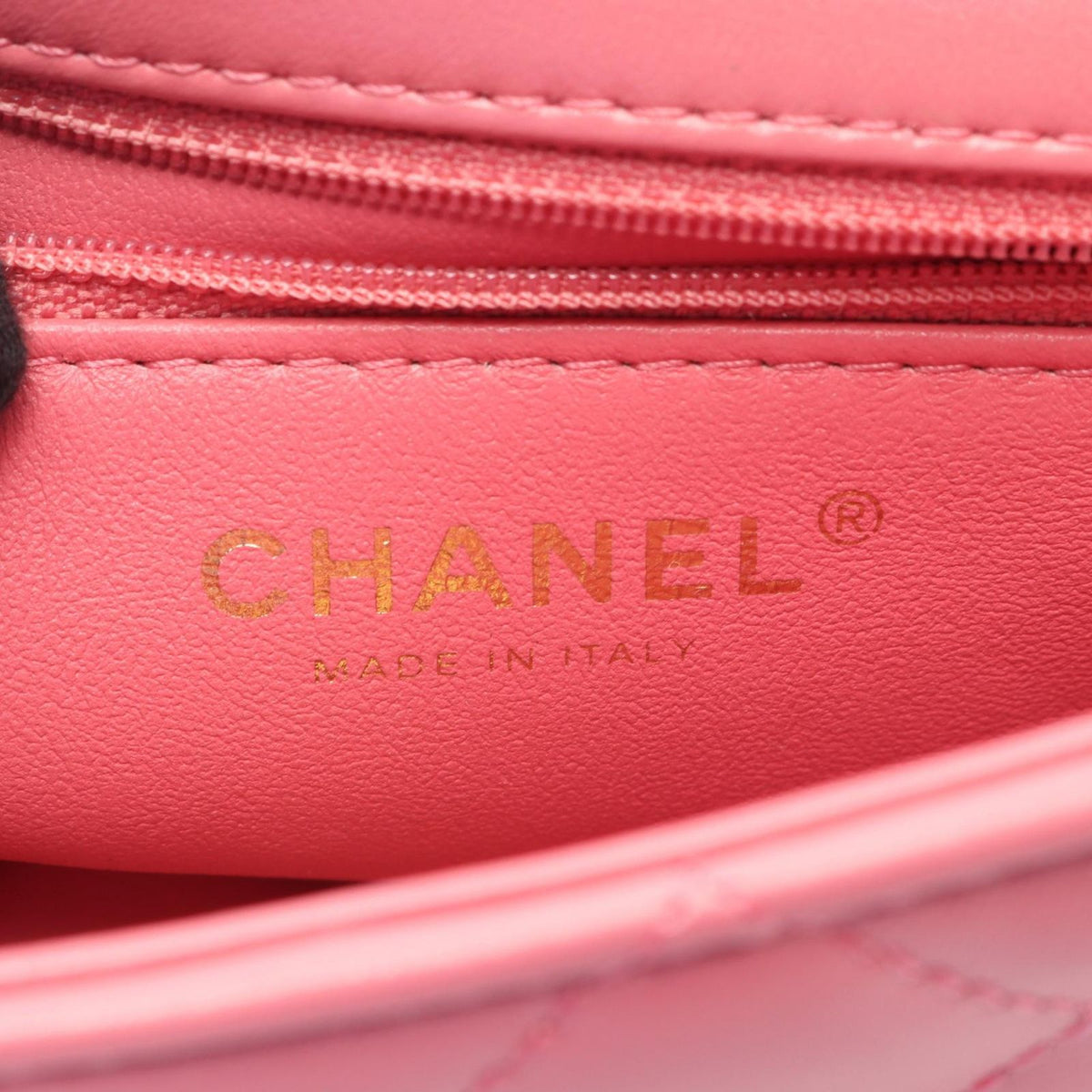 Chanel Shoulder Bag Quilted Small Top Handle 2-Way Pink Lambskin Mini Chain — view 4