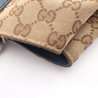 Gucci Tote Bag Bamboo GG Canvas Beige Blue — view 7