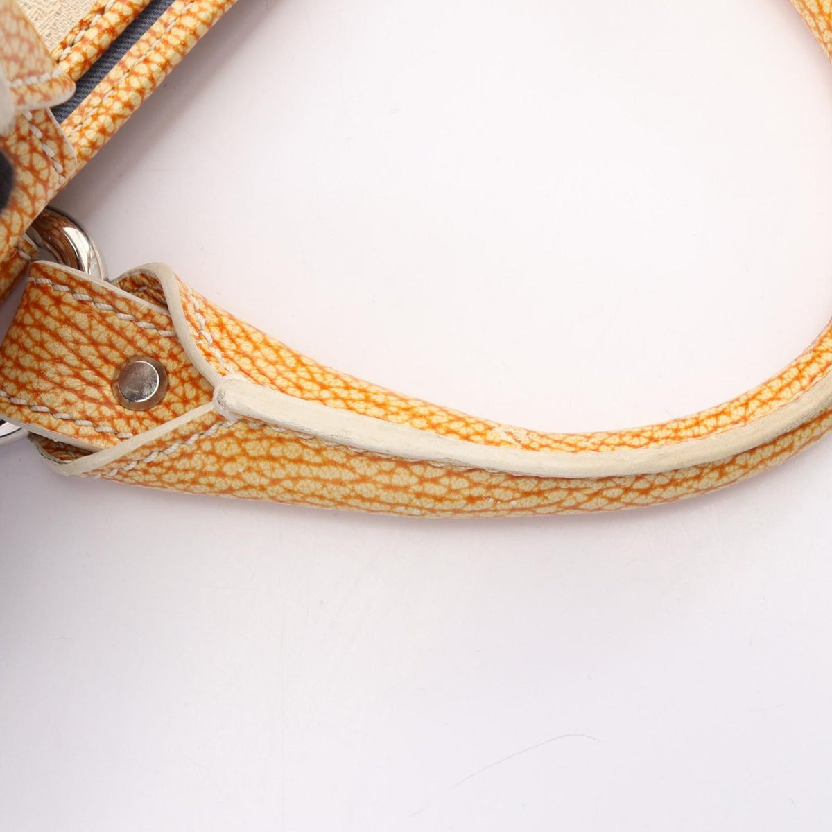 Celine Handbag Boogie Bag Yellow Beige Canvas Leather — view 7