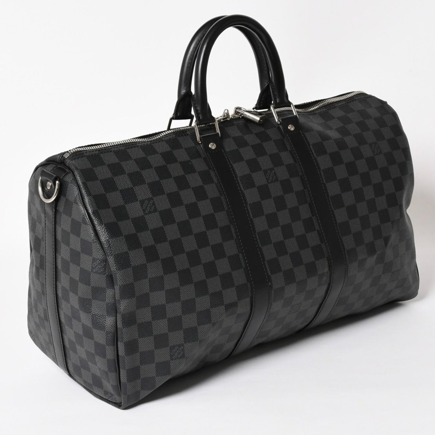 Louis Vuitton Boston Keepall Bandouliere 45 Damier Graphite Black Silver — view 4