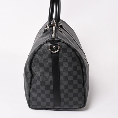 Louis Vuitton Boston Keepall Bandouliere 45 Damier Graphite Black Silver — view 5