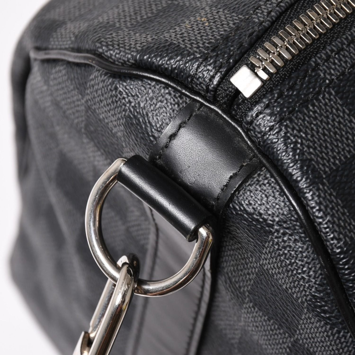 Louis Vuitton Boston Keepall Bandouliere 45 Damier Graphite Black Silver — view 8
