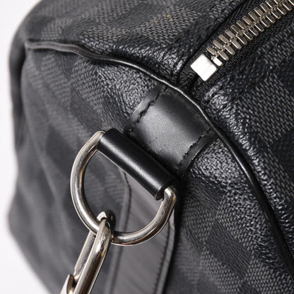 Louis Vuitton Boston Keepall Bandouliere 45 Damier Graphite Black Silver — view 8