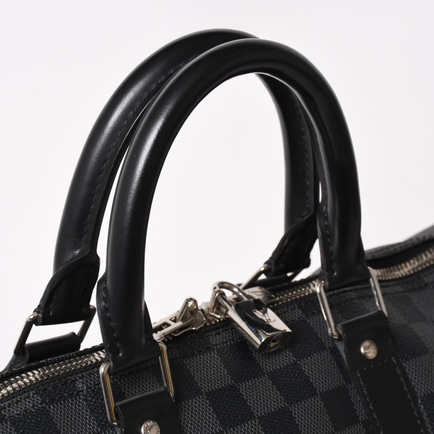 Louis Vuitton Boston Keepall Bandouliere 45 Damier Graphite Black Silver — view 6