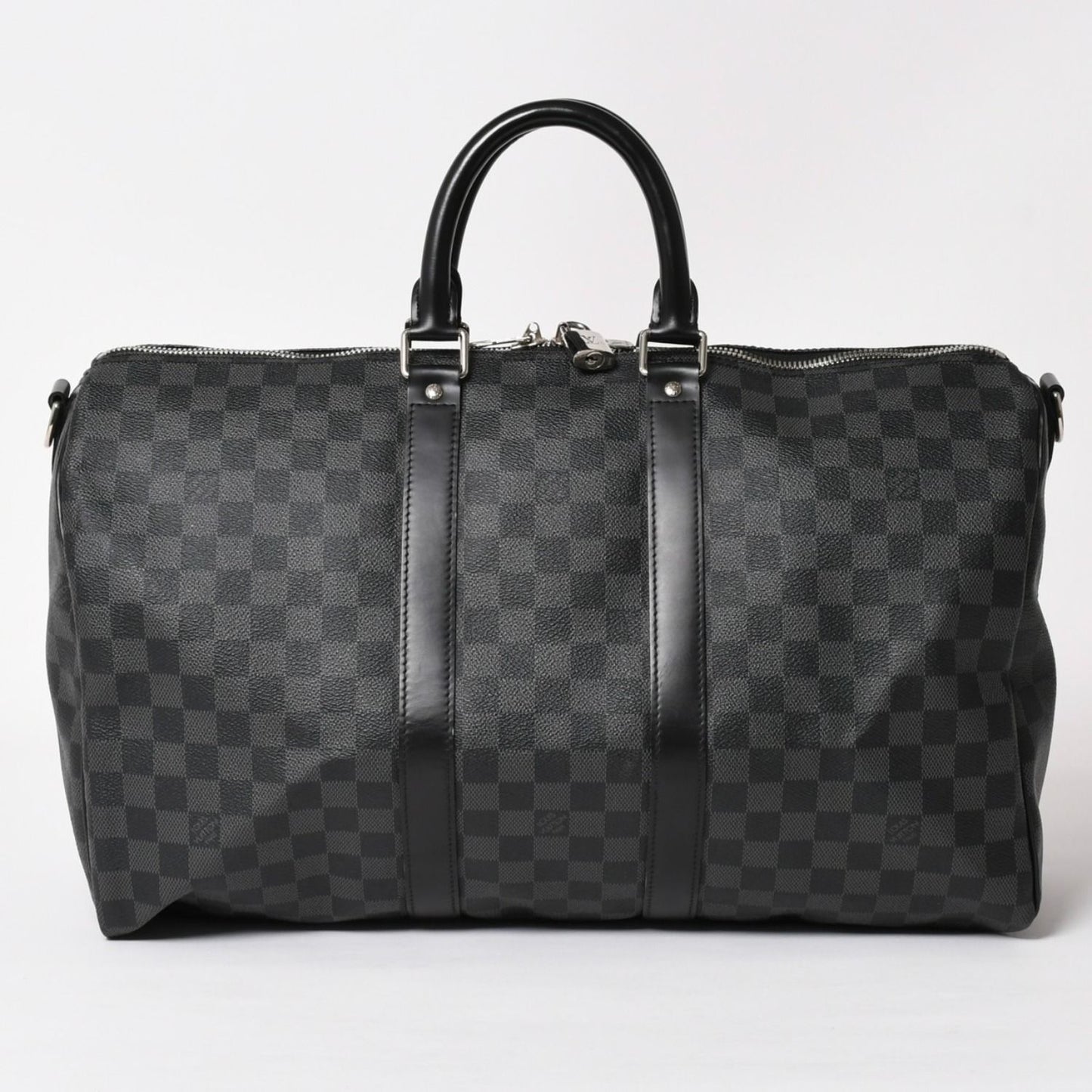 Louis Vuitton Boston Keepall Bandouliere 45 Damier Graphite Black Silver — view 2