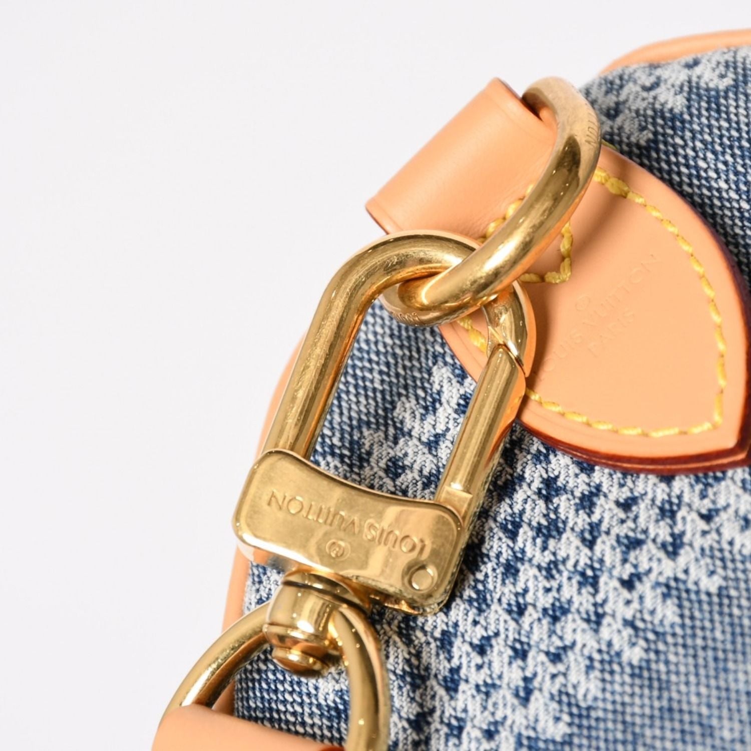 Louis Vuitton Speedy Bandouliere 25 Damier Denim Gold Handbag — view 7