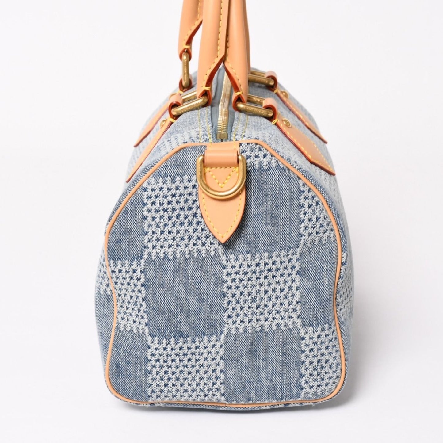 Louis Vuitton Speedy Bandouliere 25 Damier Denim Gold Handbag — view 5