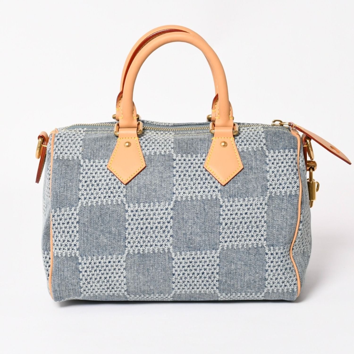 Louis Vuitton Speedy Bandouliere 25 Damier Denim Gold Handbag — view 3