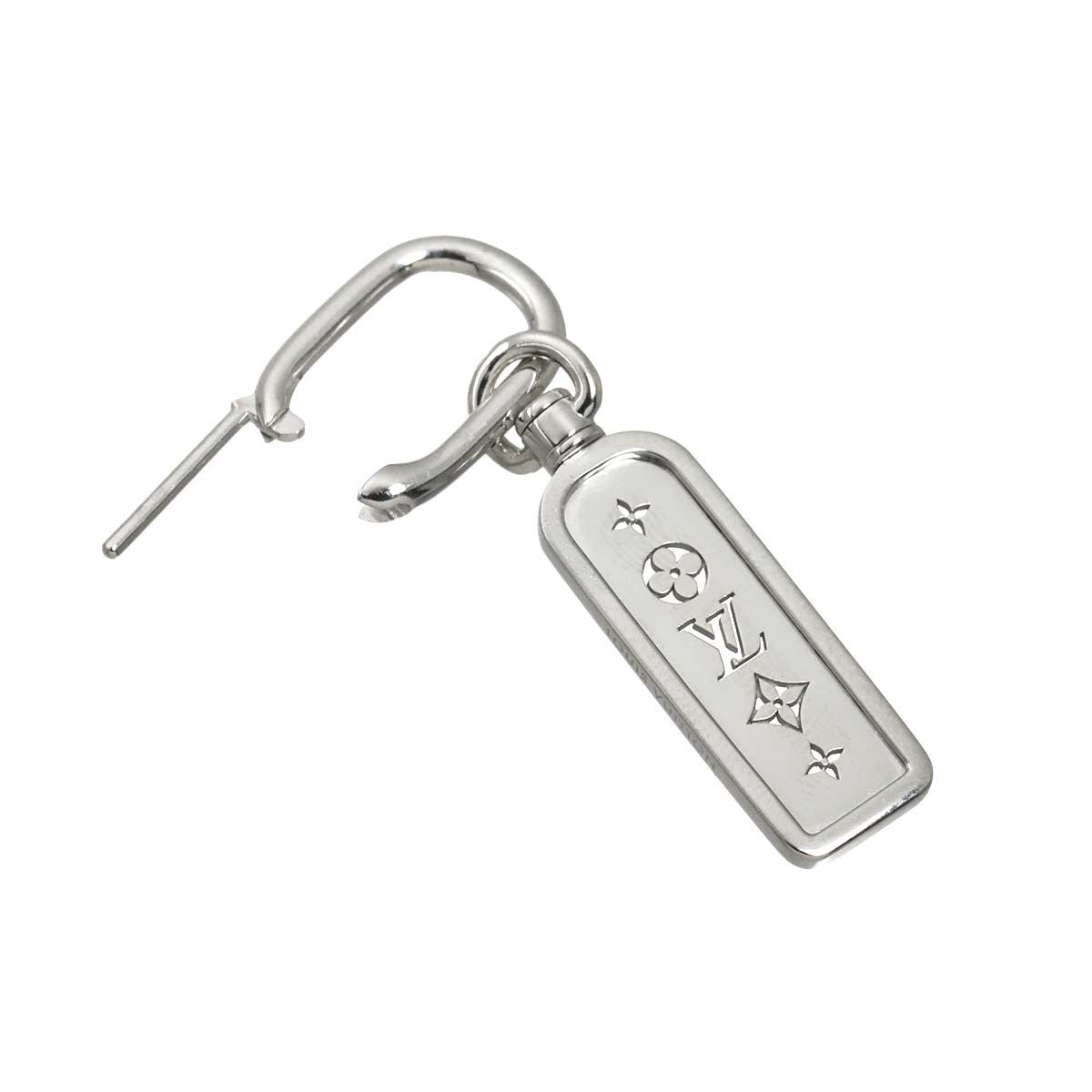 Louis Vuitton Tag Hoop Single Earring 18K White Gold 750 Only One — view 3