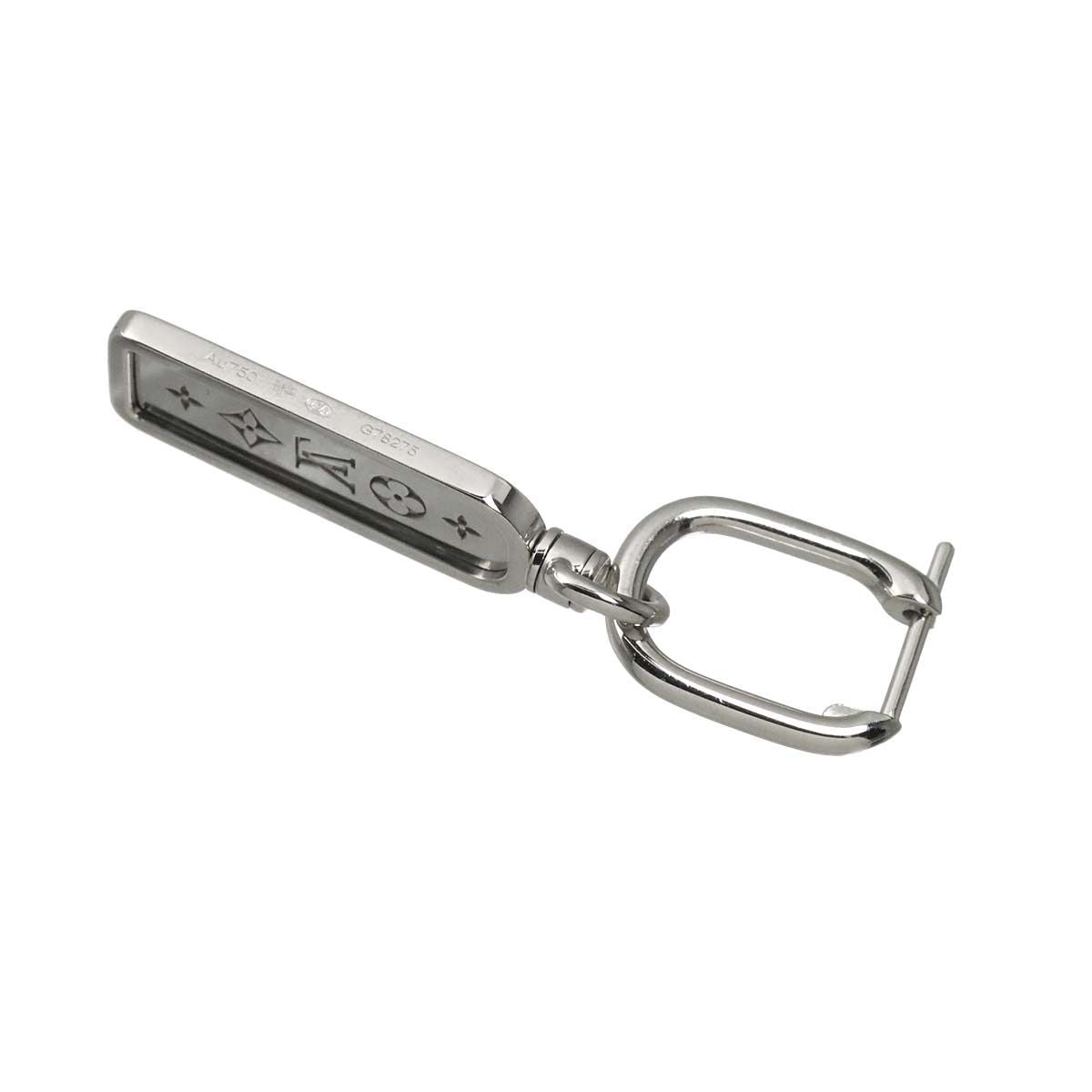 Louis Vuitton Tag Hoop Single Earring 18K White Gold 750 Only One — view 4