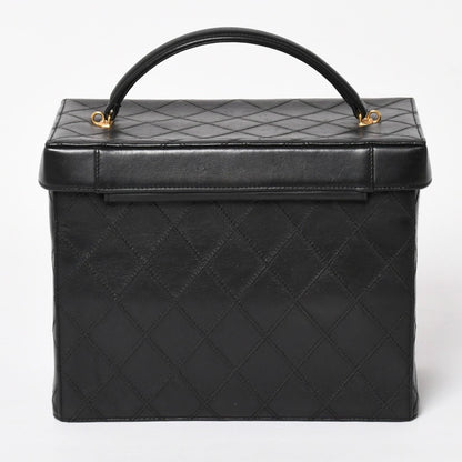 Chanel Bicolor Vanity Bag Handbag CC Logo Lambskin Black Gold — view 3