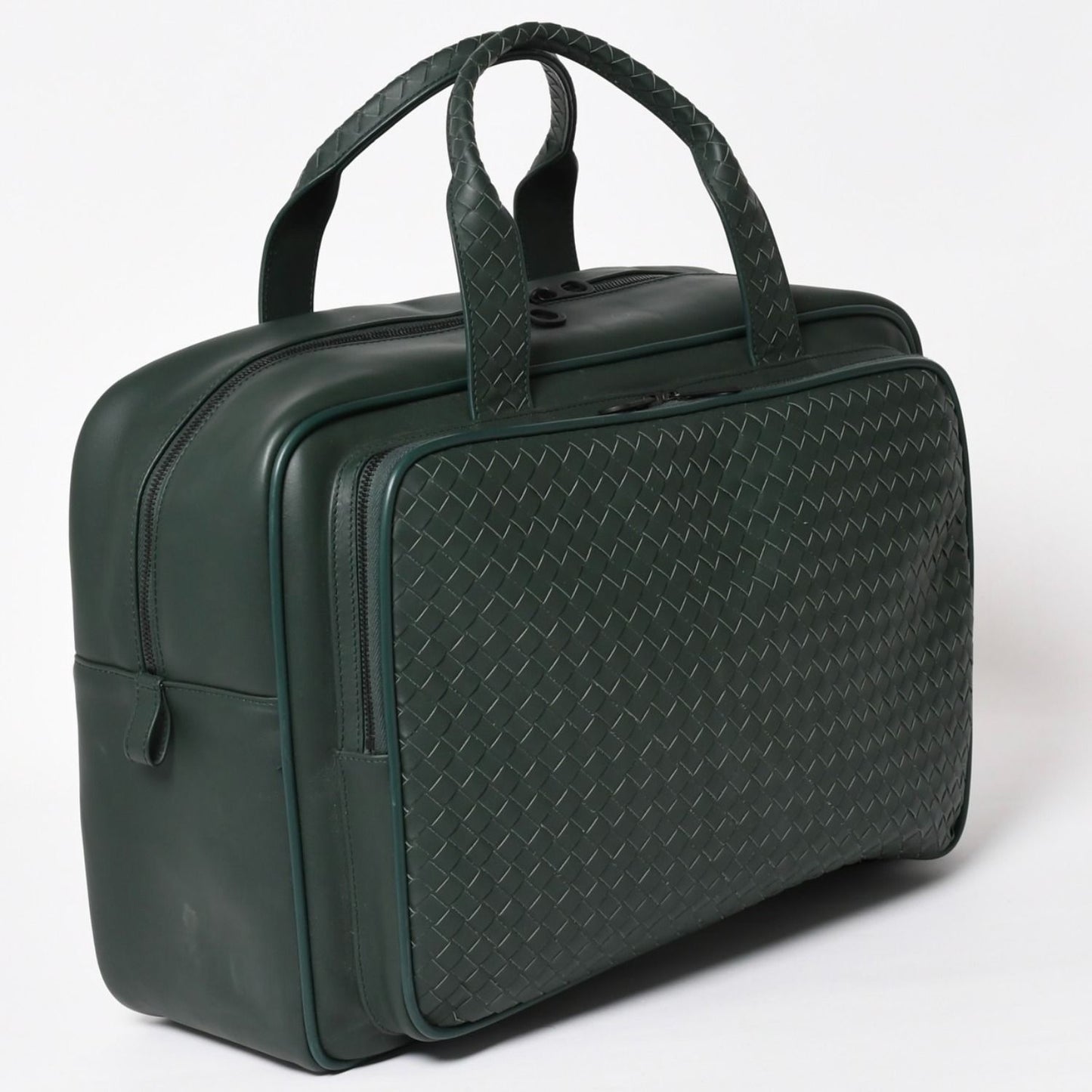 Bottega Veneta Leather Handbag Bag Intrecciato Dark Green — view 3