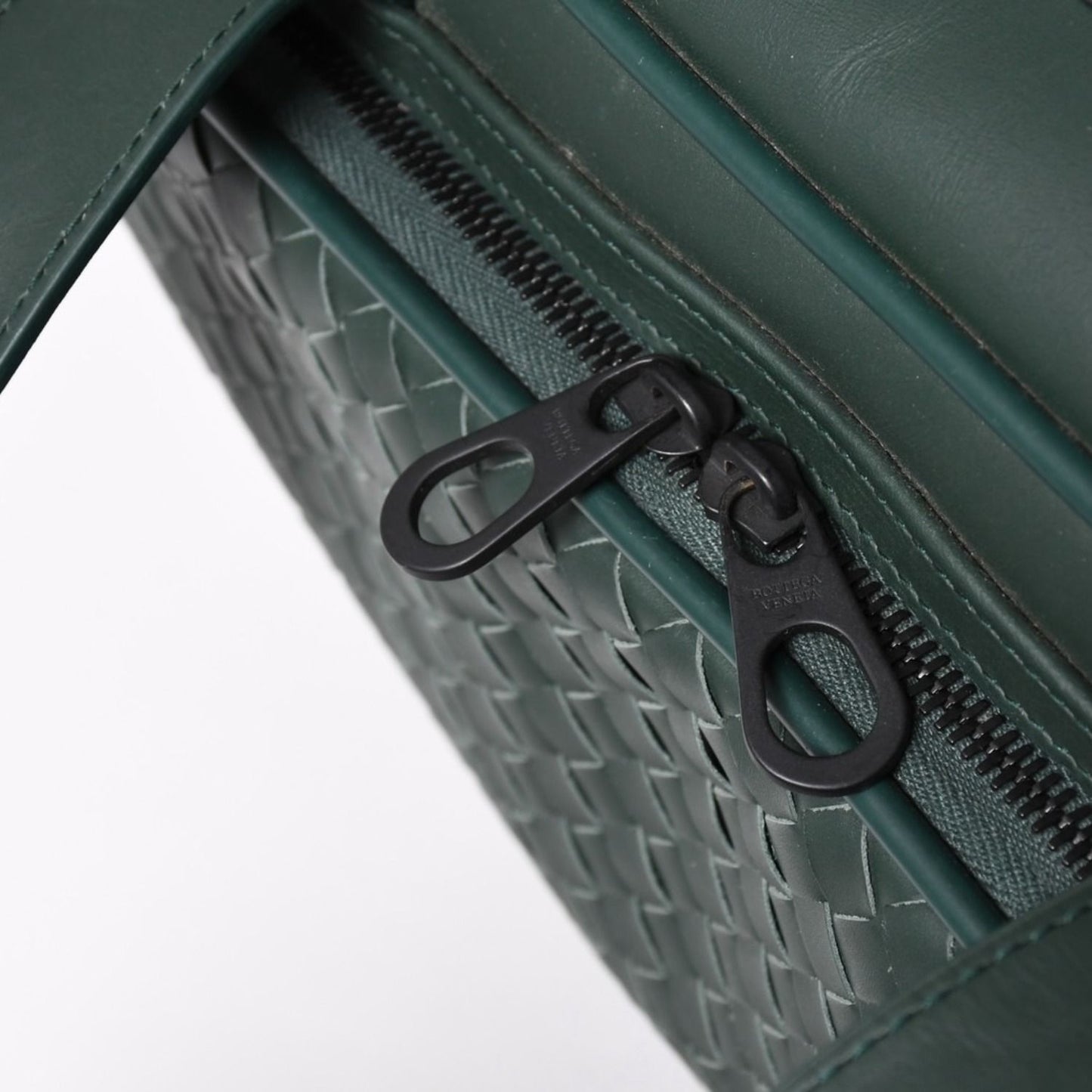 Bottega Veneta Leather Handbag Bag Intrecciato Dark Green — view 7