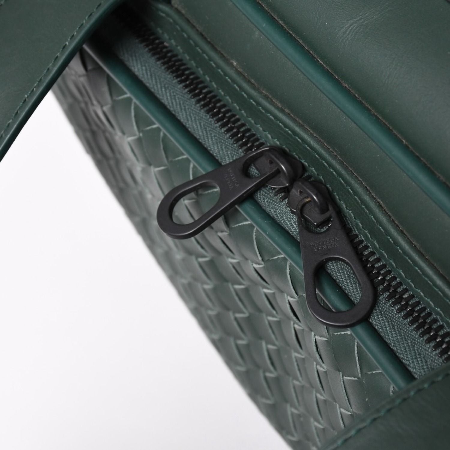 Bottega Veneta Leather Handbag Bag Intrecciato Dark Green — view 7