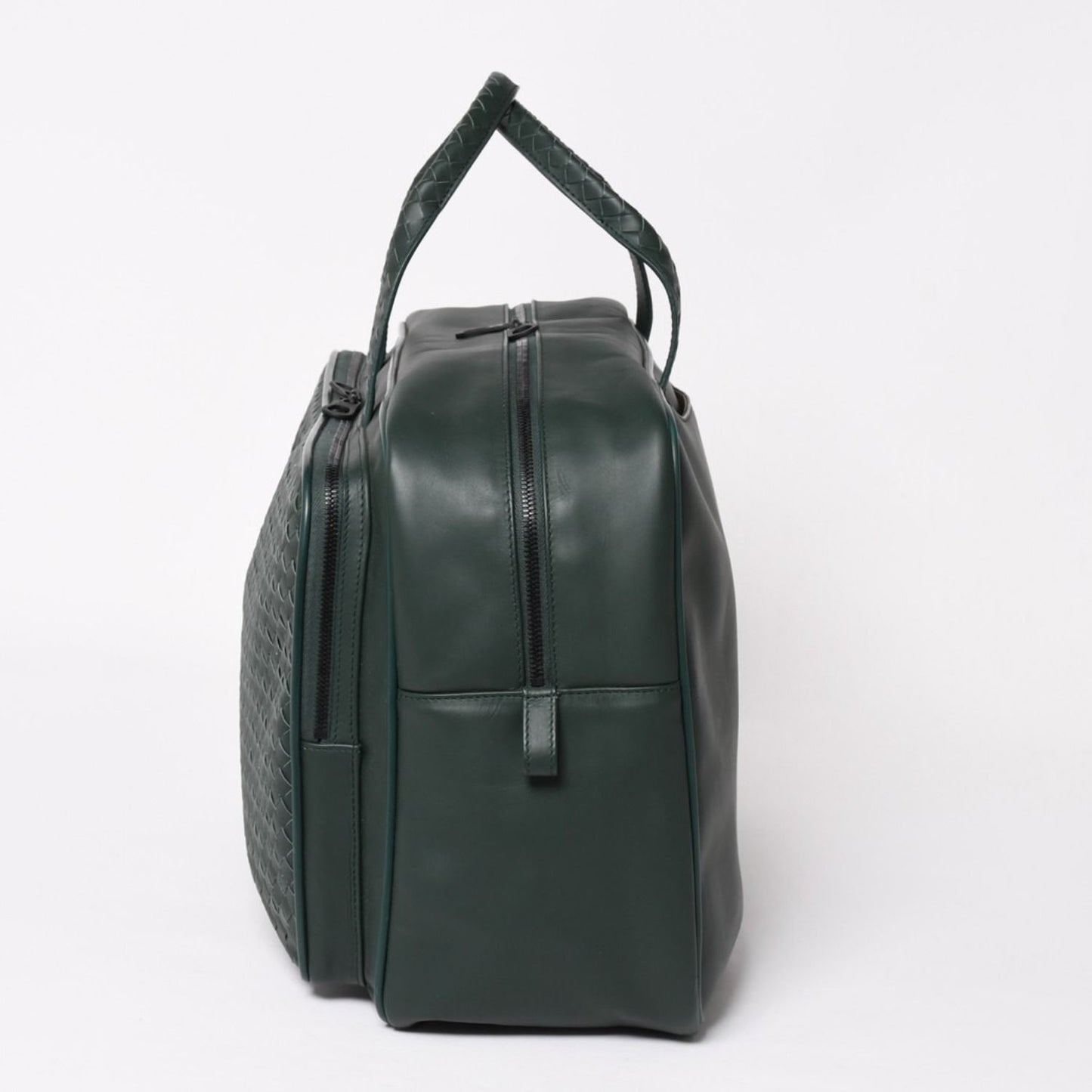 Bottega Veneta Leather Handbag Bag Intrecciato Dark Green — view 4