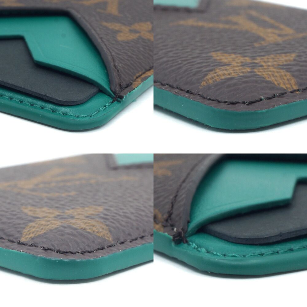 Louis Vuitton Card Holder Magnet Green Monogram Brown Case — view 5