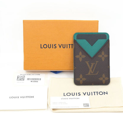 Louis Vuitton Card Holder Magnet Green Monogram Brown Case — view 8