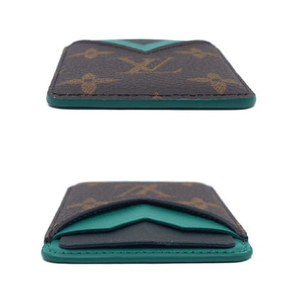 Louis Vuitton Card Holder Magnet Green Monogram Brown Case — view 3