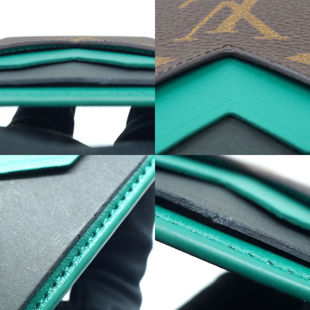 Louis Vuitton Card Holder Magnet Green Monogram Brown Case — view 6
