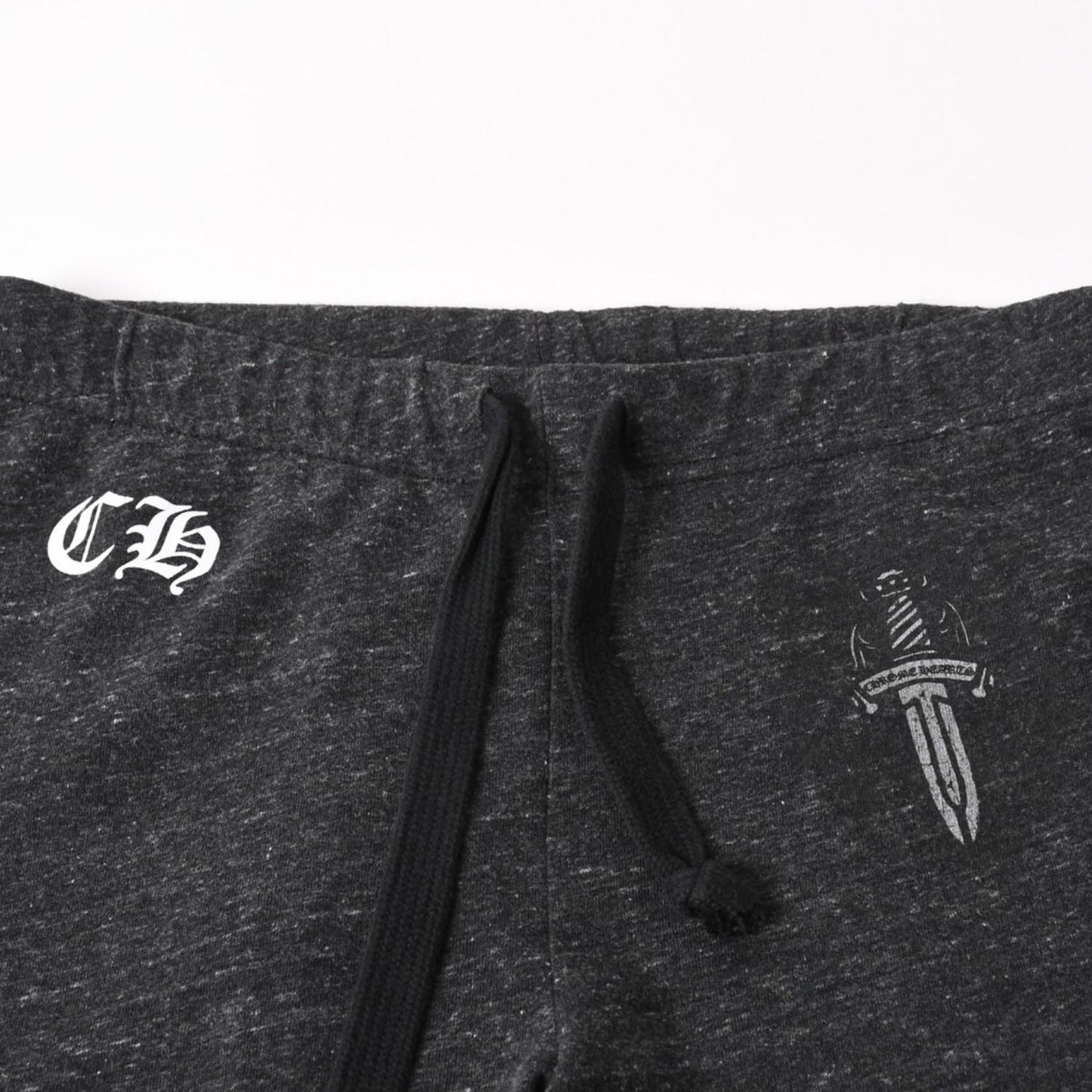 Chrome Hearts Dagger Print Sweatpants CH Logo Scroll Label Dark Gray Jogger — view 3