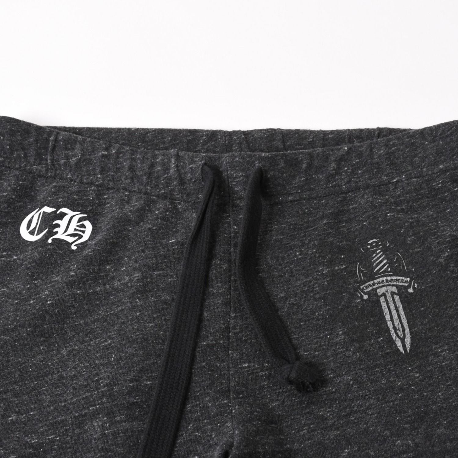 Chrome Hearts Dagger Print Sweatpants CH Logo Scroll Label Dark Gray Jogger — view 3