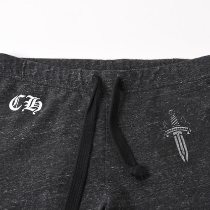 Chrome Hearts Dagger Print Sweatpants CH Logo Scroll Label Dark Gray Jogger — view 3