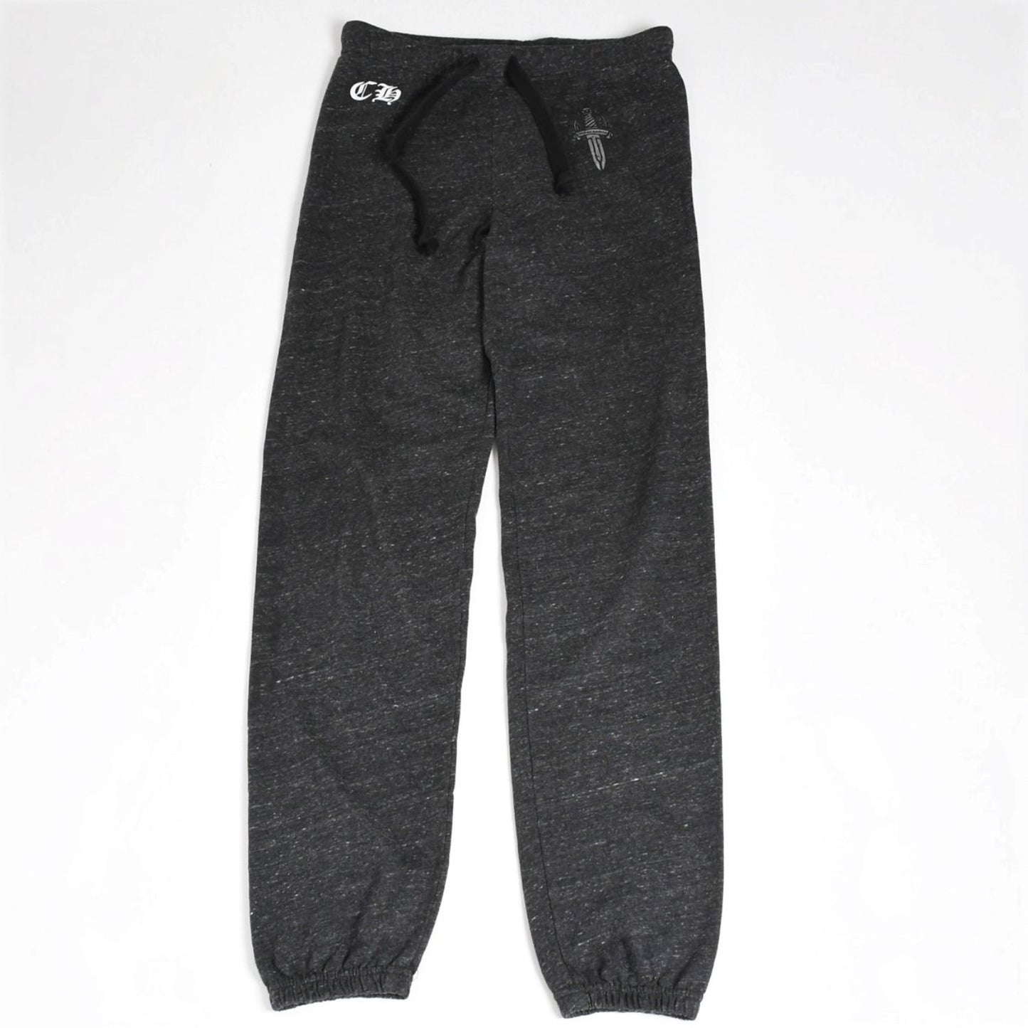 Chrome Hearts Dagger Print Sweatpants CH Logo Scroll Label Dark Gray Jogger