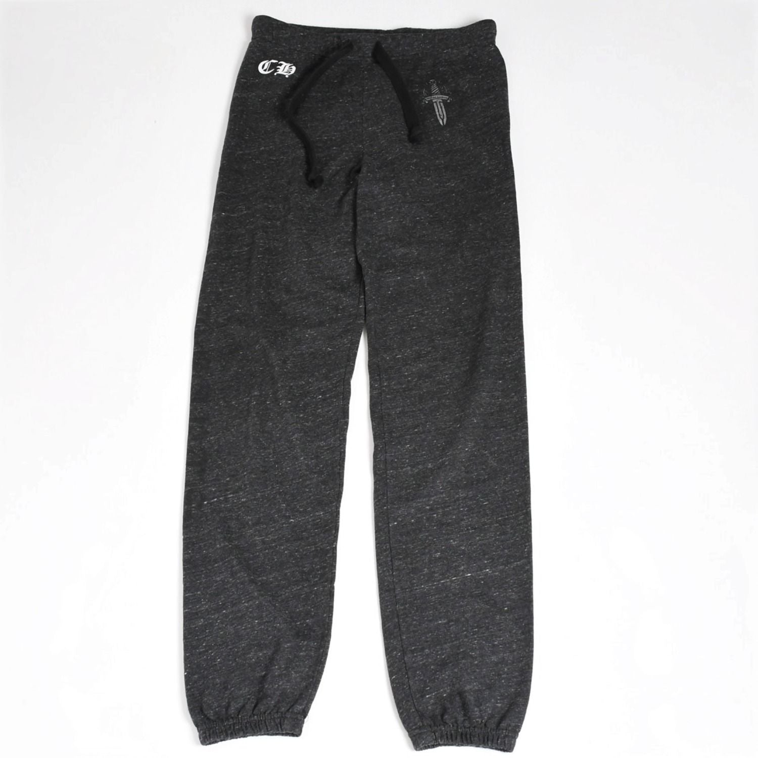 Chrome Hearts Dagger Print Sweatpants CH Logo Scroll Label Dark Gray Jogger