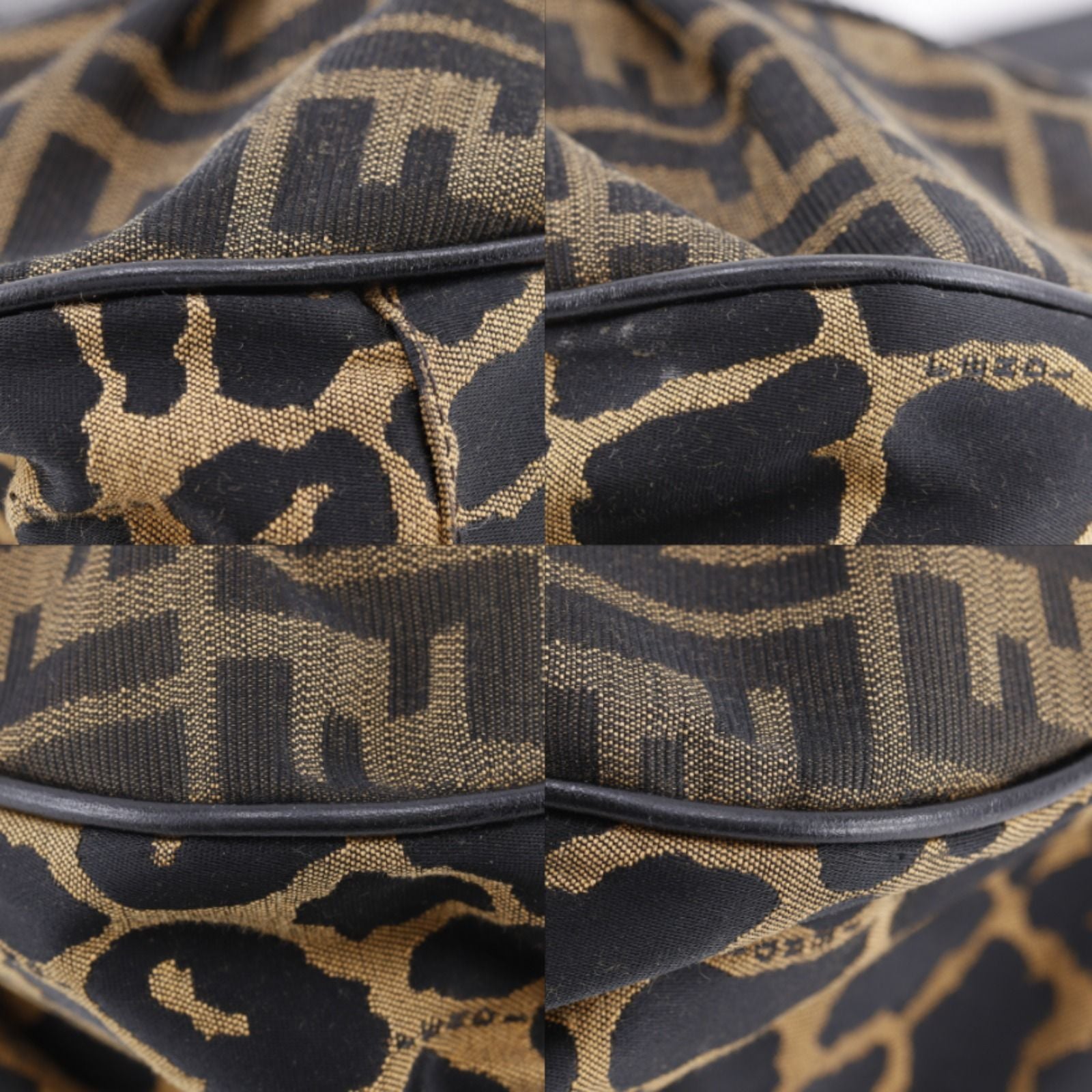 Fendi Zucca Leopard Nylon Canvas Brown Tote Bag — view 4