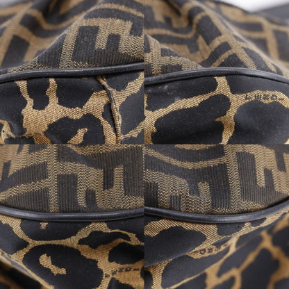 Fendi Zucca Leopard Nylon Canvas Brown Tote Bag — view 4