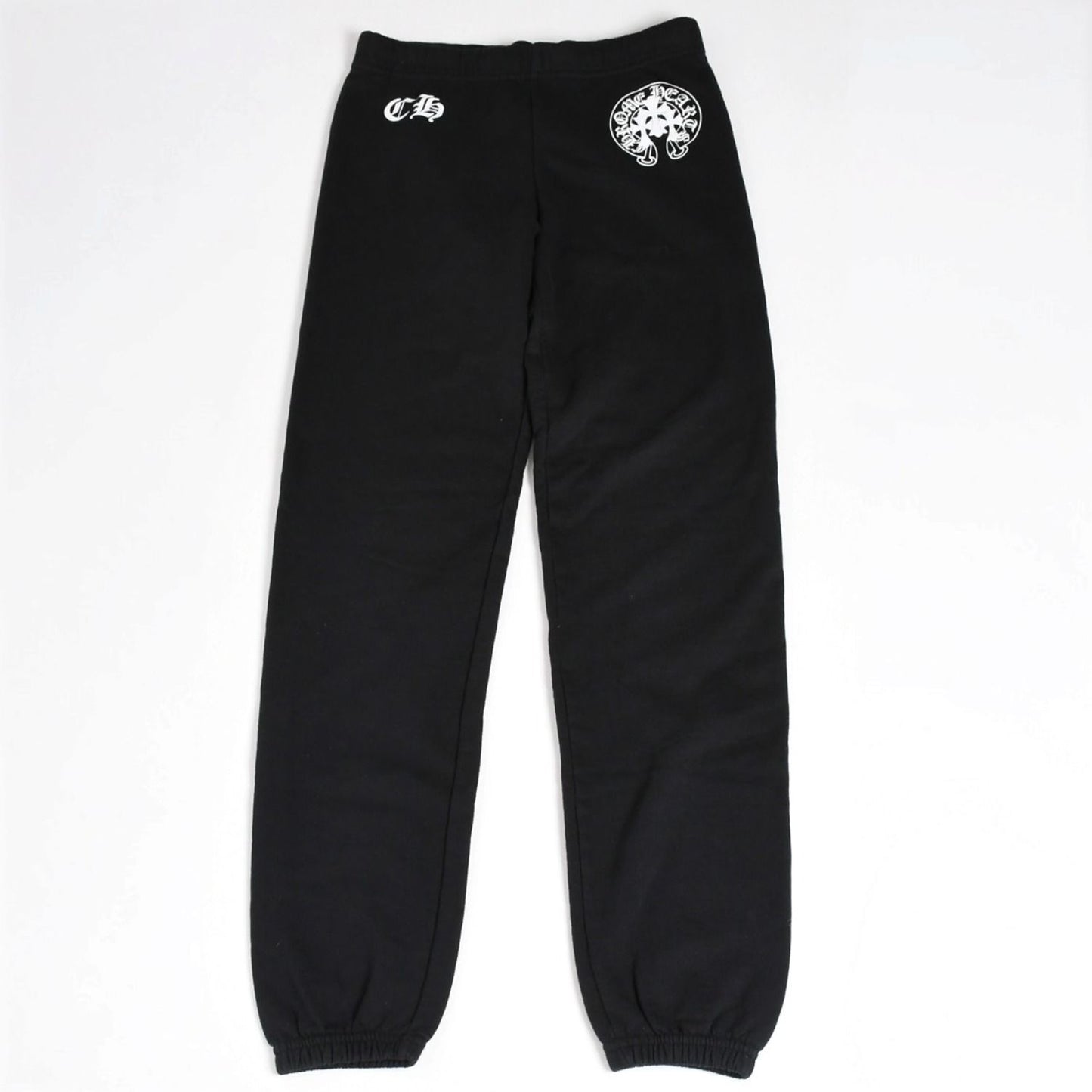 Chrome Hearts Horseshoe Logo Sweatpants CH Cemetery Cross Black Jogger Pants XS