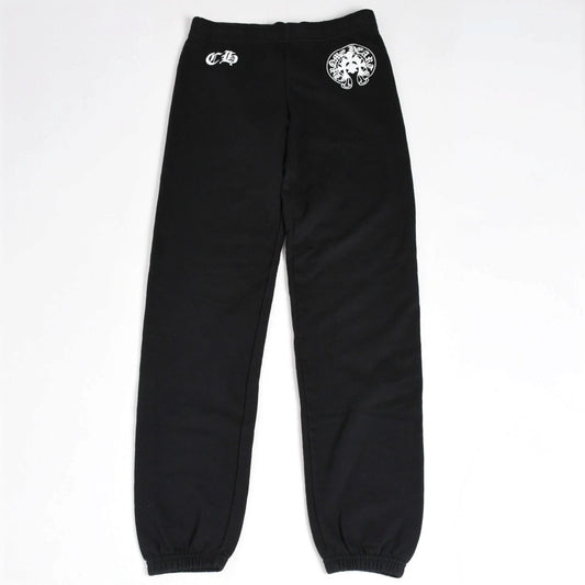 Chrome Hearts Horseshoe Logo Sweatpants CH Cemetery Cross Black Jogger Pants XS