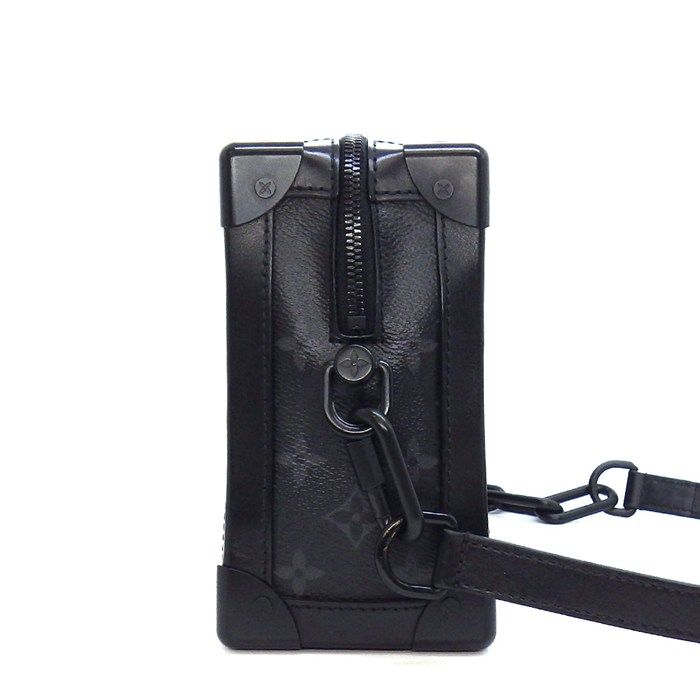 Louis Vuitton Shoulder Bag Soft Trunk Black Gray Monogram Eclipse Leather — view 3