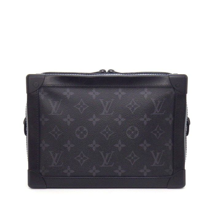 Louis Vuitton Shoulder Bag Soft Trunk Black Gray Monogram Eclipse Leather — view 2