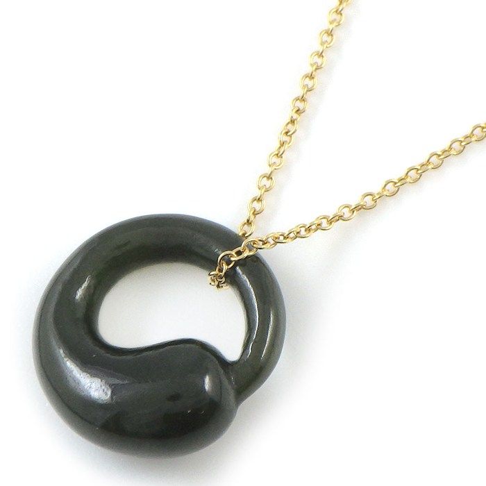 Tiffany & Co Necklace Eternal Circle Nephrite 18K Yellow Gold — view 2