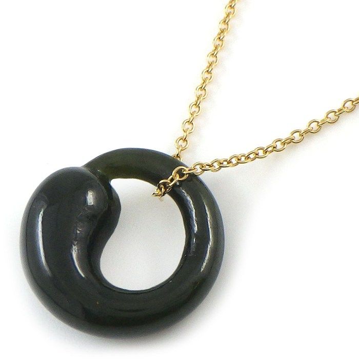 Tiffany & Co Necklace Eternal Circle Nephrite 18K Yellow Gold