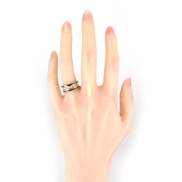 Bvlgari Ring B.Zero1 Lock Band 18K Pink Gold Black Ceramic — view 6