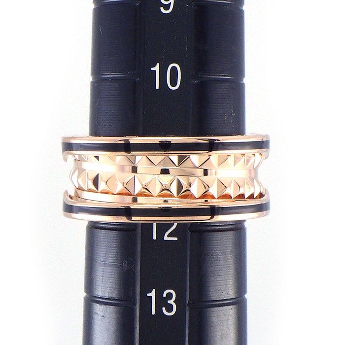 Bvlgari Ring B.Zero1 Lock Band 18K Pink Gold Black Ceramic — view 7