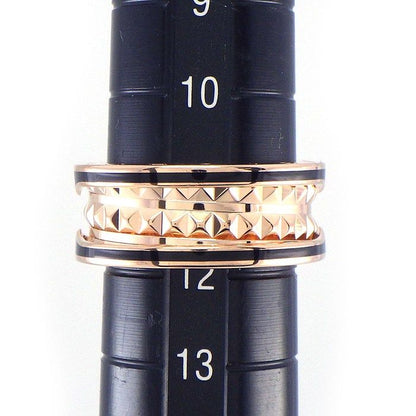 Bvlgari Ring B.Zero1 Lock Band 18K Pink Gold Black Ceramic — view 7