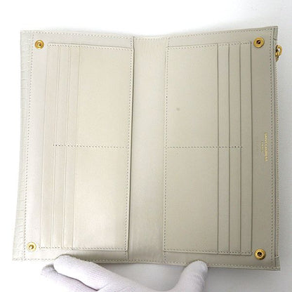 Saint Laurent Uptown Large Flap Wallet Embossed Leather Off White — view 4